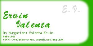 ervin valenta business card